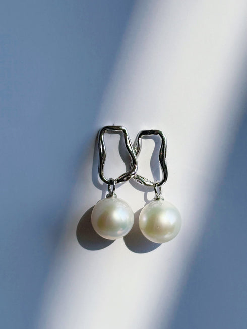 Edison Pearl Drop Silver Earrings